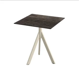 Mesa Bistró 70x70 cm - Tablero HPL Efecto Madera Riverwashed & Base Trípode Infinity Arena