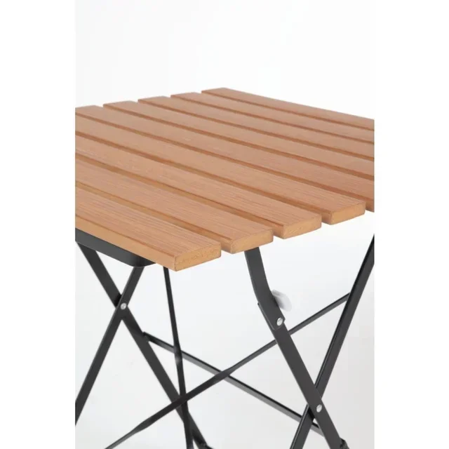Square Bistro Style Table Wood Imitation 60 cm