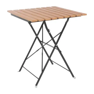 Square Bistro Style Table Wood Imitation 60 cm