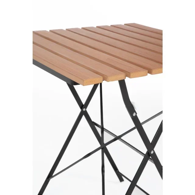 Square Bistro Style Table Wood Imitation 60 cm
