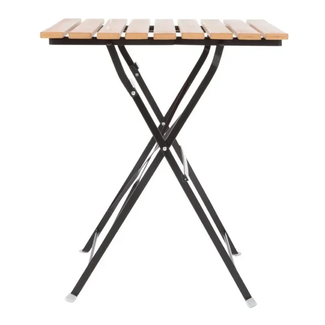 Square Bistro Style Table Wood Imitation 60 cm