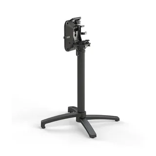 Mesa de Bistró Redonda X Cross Ø 70 cm - Tablero de Madera Tropical y Pata Negra