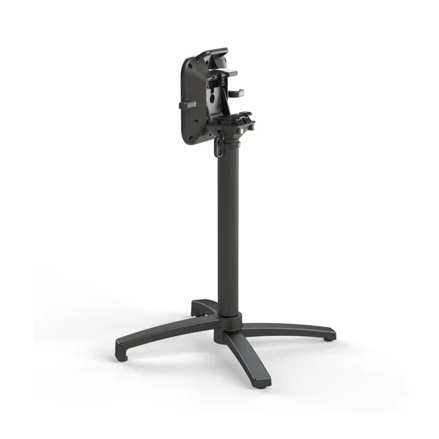 Mesa de Bistró Redonda X Cross Ø 70 cm - Tablero de Madera Tropical y Pata Negra