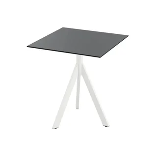 Mesa Bistrô 70x70 cm - Base Infinity Tripod Branca e Tampo HPL Preto