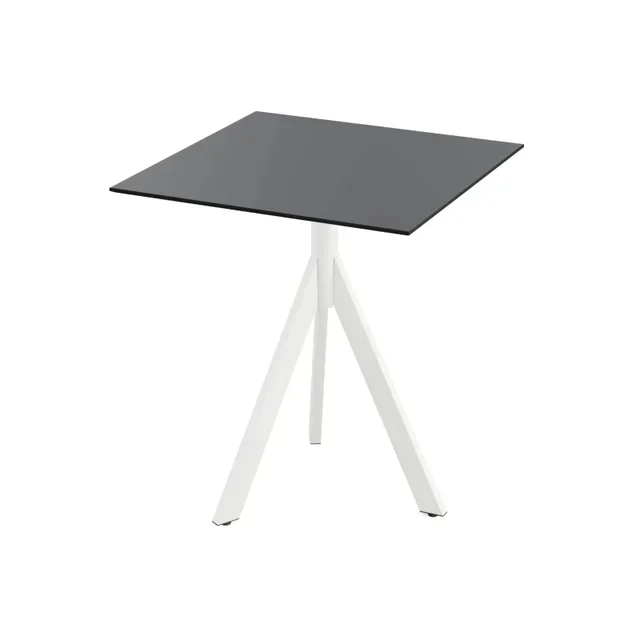Bistro Table 70x70 cm - White Infinity Tripod Base and Black HPL Top