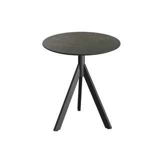 Bistro Table Infinity Tripod Black - HPL Midnight Marble Top Ø 70 cm