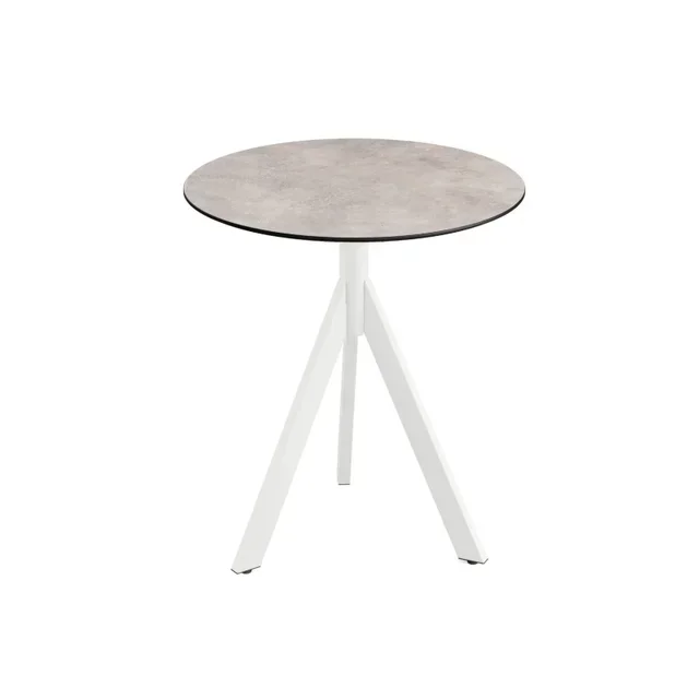 Bistro Table Ø 70 cm - White Infinity Tripod Base and HPL Moonstone Top
