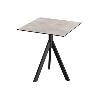 Bistro Design Table Black Infinity Tripod Base HPL Moonstone Top 70x70 cm