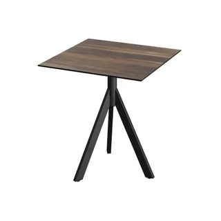 Bistro Table Design Infinity Tripod Black Tropical Wood HPL Top 70x70 cm