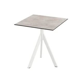 Bistro Table White Infinity Tripod Base HPL Moonstone Top 70x70 cm