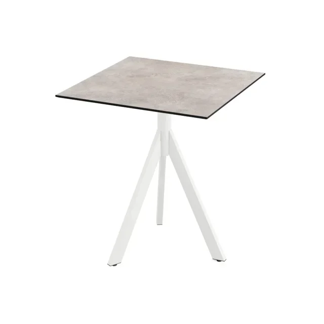 Bistro Table White Infinity Tripod Base HPL Moonstone Top 70x70 cm