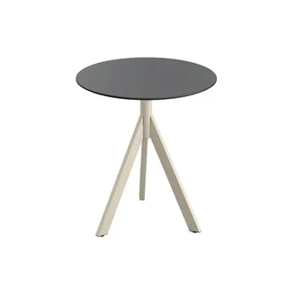 Table Bistrot Piètement Sable Infinity Tripod Plateau HPL Noir Ø 70 cm