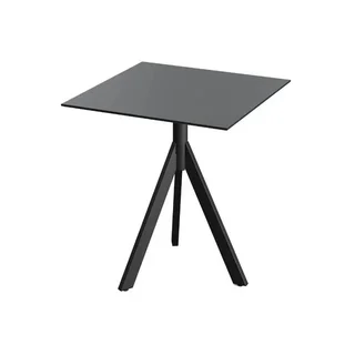 Tavolo Bistrot Infinity Tripod Base Nera e Piano HPL Nero 70x70 cm