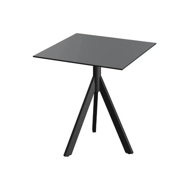 Bistro Table Infinity Tripod Black Base and Black HPL Top 70x70 cm