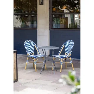 Bistro Round Table Metal Grey Perforated Ø60 cm