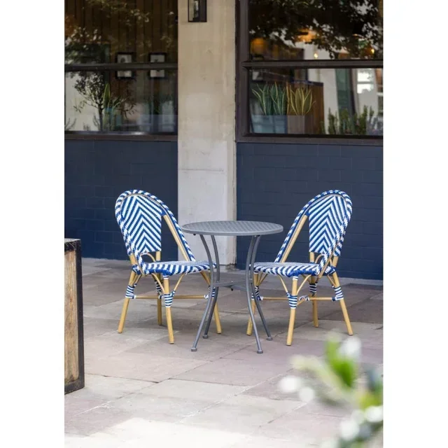 Bistro Round Table Metal Grey Perforated Ø60 cm