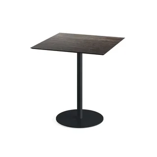 Tavolo Bistrot Urban 70x70 cm - Piano in Legno Riverwashed e Base Nera