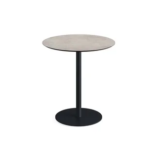 Tavolo da Bistrot Urban Ø70 cm - Base Nera e Piano Effetto Moonstone