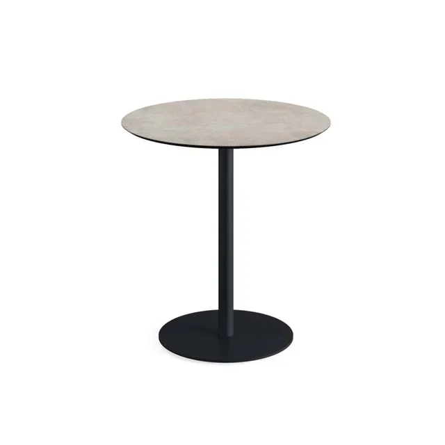 Tavolo da Bistrot Urban Ø70 cm - Base Nera e Piano Effetto Moonstone