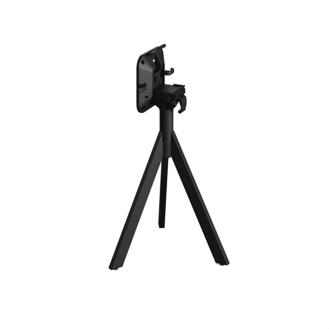 Bistro Table 70x70 cm Infinity Tripod Base Black with HPL Midnight Marble Top