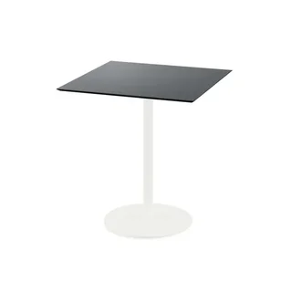Mesa de Bistrô Quadrada Urban 70x70 cm - Pés Brancos e Tampo Preto