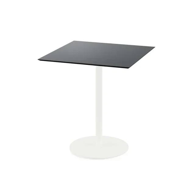 Tavolo Bistrot Quadrato Urban 70x70 cm - Base Bianca e Piano Nero