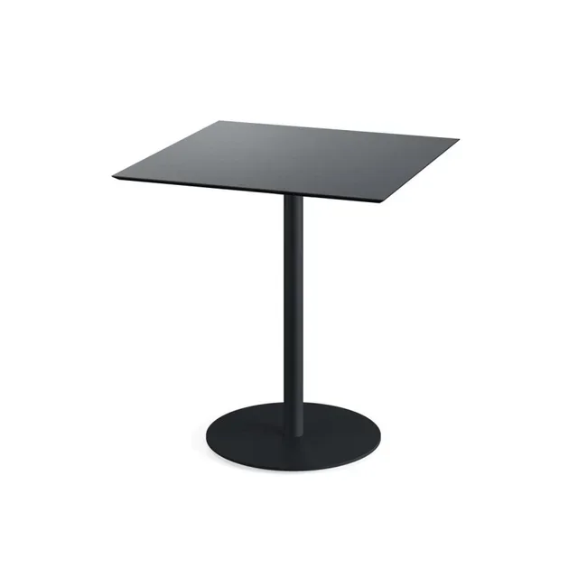 Table Bistrot Urban 70x70 cm - Piètement et Plateau Noir