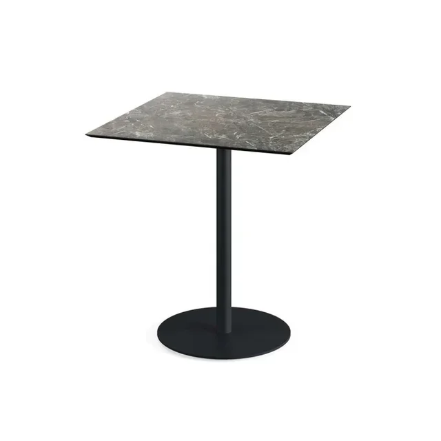 Tavolo da Bistrot Urban 70x70 cm - Base Nera e Piano in Marmo Galaxy