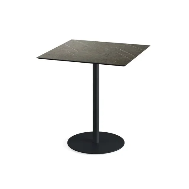 Tavolo Bistrot Urban Base Nera Piano Midnight Marble 70x70 cm