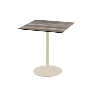Urban Bistro Table with Sand-Colored Legs and Tropical Wood Top - 70 x 70 cm