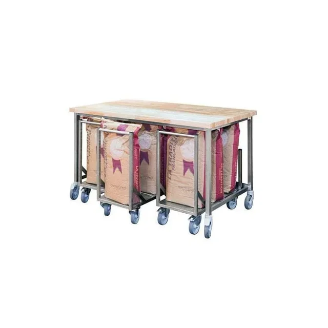 Mobile Bakery Table 120 cm on Wheels - Length 1.2 m