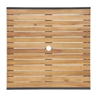 Tavolo da Pranzo Quadrato Acciaio e Legno di Acacia 80 cm