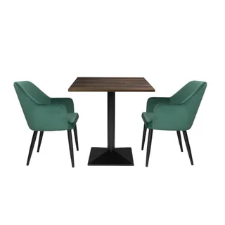 Quadratischer Esstisch Dunkle Eichenoptik - 70 x 70 cm