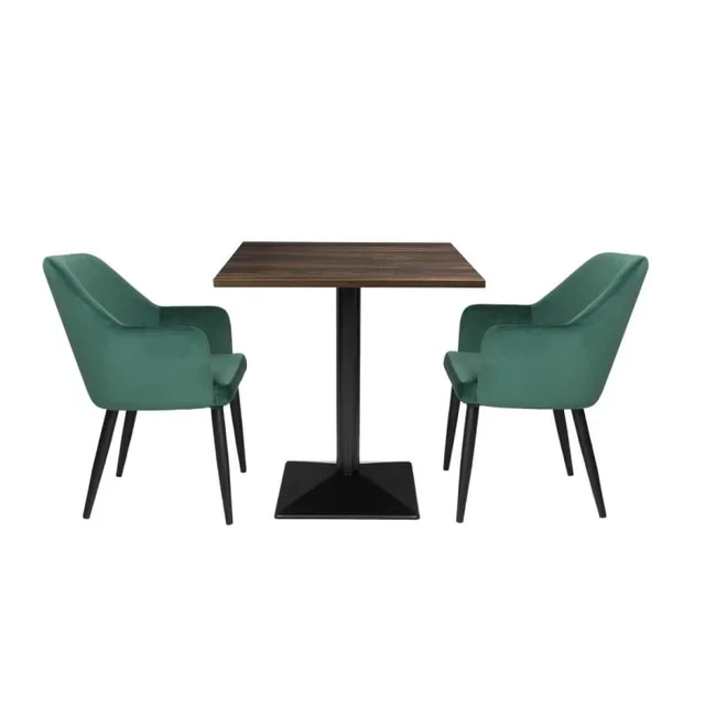 Quadratischer Esstisch Dunkle Eichenoptik - 70 x 70 cm