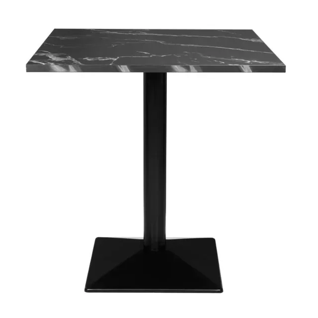 Square Dining Table 70x70 cm - Black Stone Look