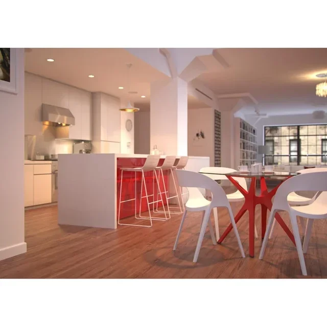 Mesa Quadrada Branca Pés Areia 90x90 cm - Design Contemporâneo