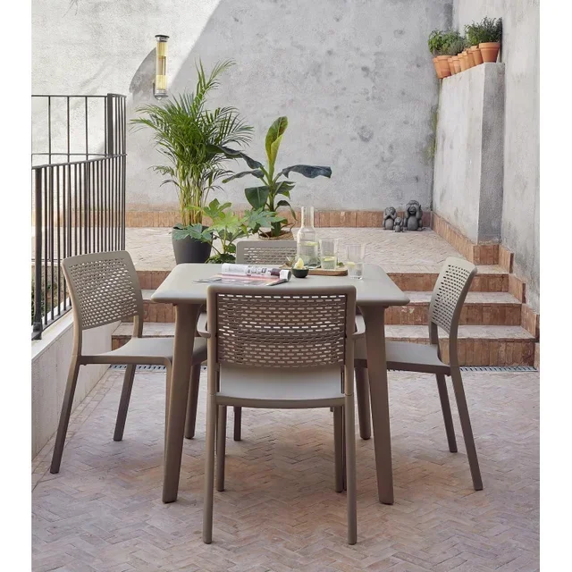 Mesa de Jardín Cuadrada New Dessa 90x90 cm - Arena