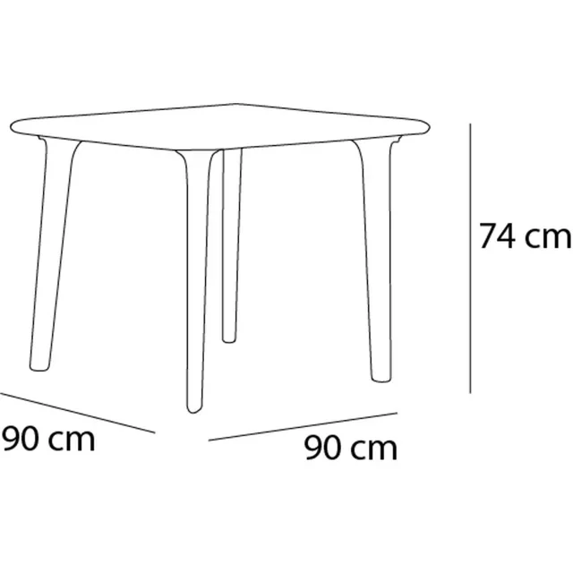 Square Garden Table New Dessa 90x90 cm - Sand