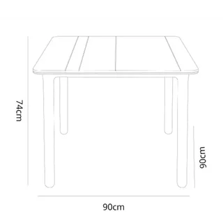 Mesa Quadrada Noa 90x90 cm - Tampo e Pés Brancos