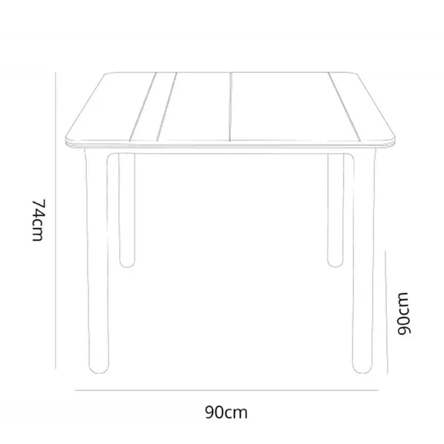 Noa Square Table 90x90 cm - White Top and Legs