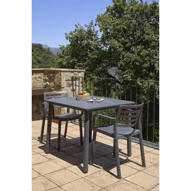 Mesa Quadrada Noa 90x90 cm - Tampo e Pés Brancos