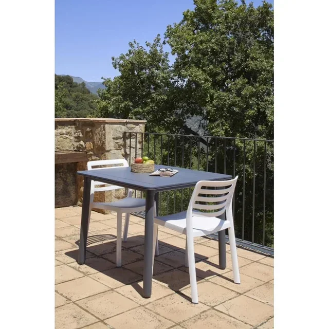 Mesa Quadrada Noa 90x90 cm - Tampo e Pés Brancos