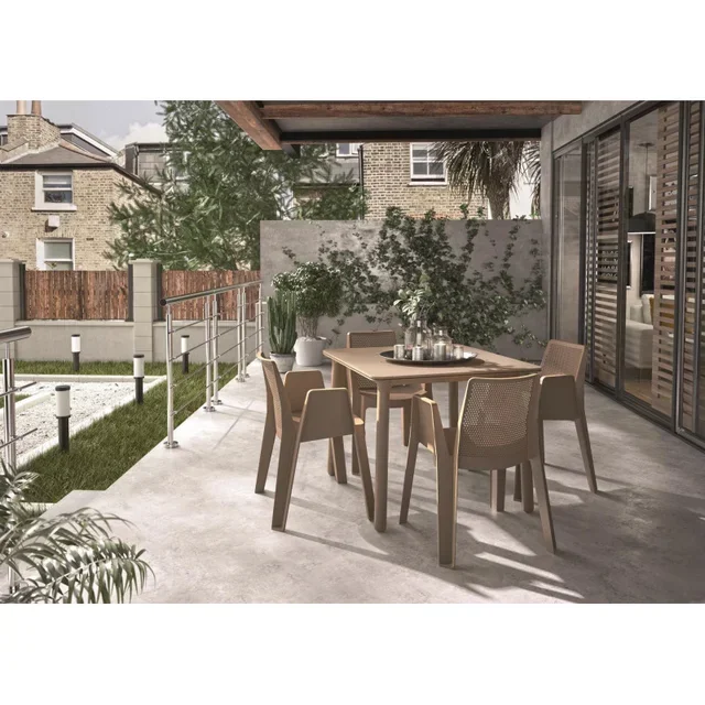 Mesa Quadrada Noa 90x90 cm - Tampo e Pés Brancos