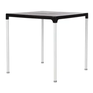 Square Table Black Aluminum Legs 75 cm