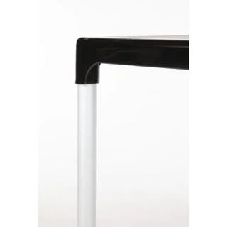 Square Table Black Aluminum Legs 75 cm