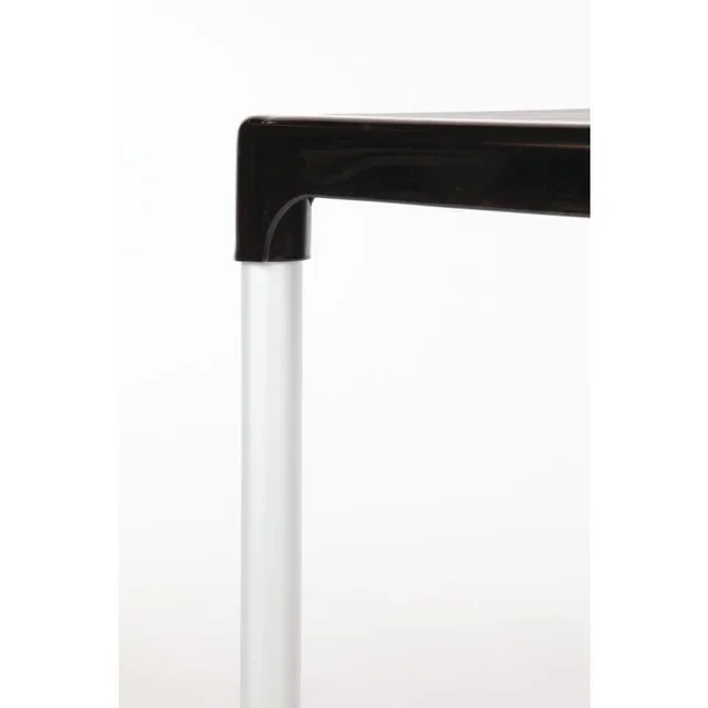 Square Table Black Aluminum Legs 75 cm