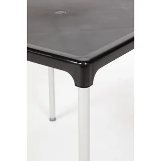 Square Table Black Aluminum Legs 75 cm