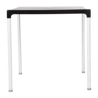 Square Table Black Aluminum Legs 75 cm