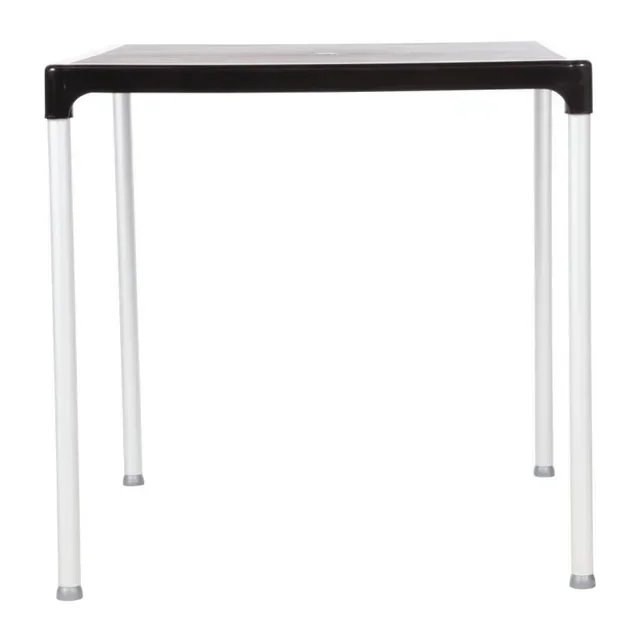 Square Table Black Aluminum Legs 75 cm