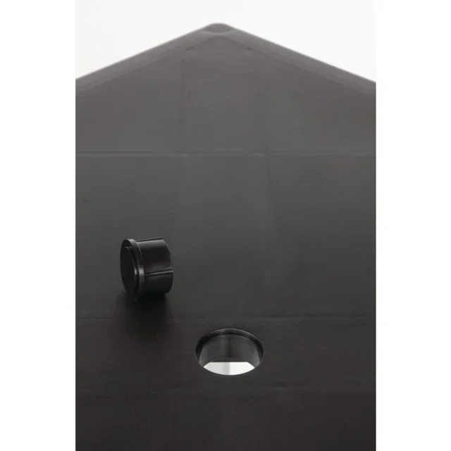 Square Table Black Aluminum Legs 75 cm